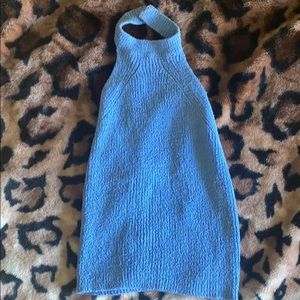 Light blue knit halter top